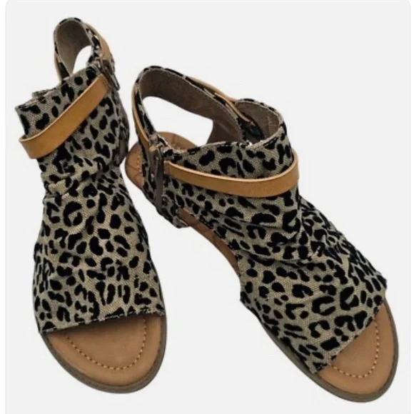 Leopard Print Sandals with Tan Accents - Picture 3 of 6